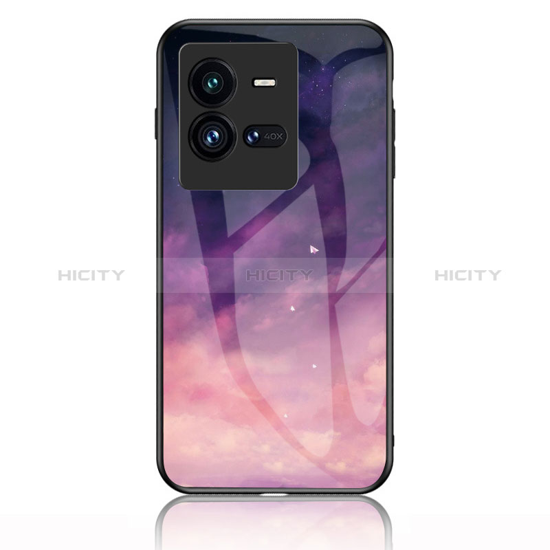 Funda Bumper Silicona Gel Espejo Patron de Moda Carcasa LS1 para Vivo iQOO 10 Pro 5G Morado