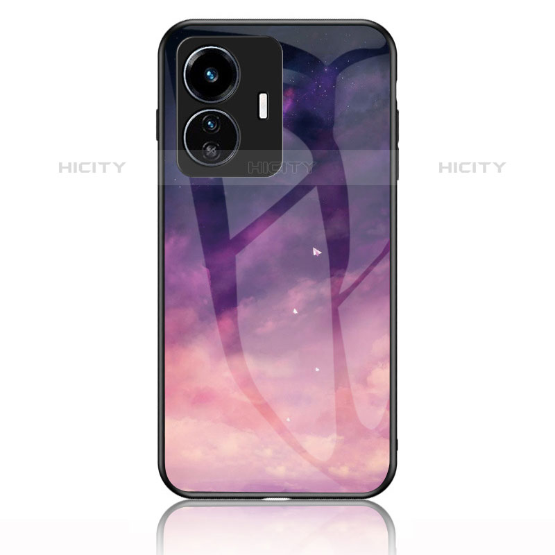 Funda Bumper Silicona Gel Espejo Patron de Moda Carcasa LS1 para Vivo iQOO Z6 Lite 5G Morado