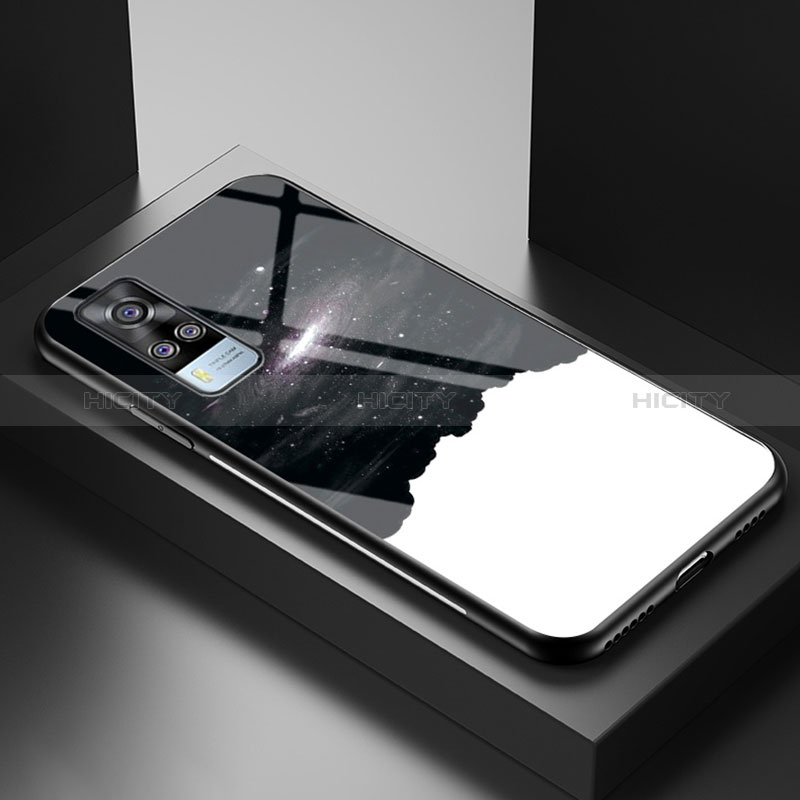 Funda Bumper Silicona Gel Espejo Patron de Moda Carcasa LS1 para Vivo Y53s NFC Negro