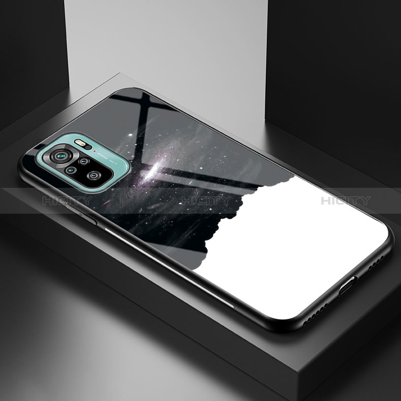Funda Bumper Silicona Gel Espejo Patron de Moda Carcasa LS1 para Xiaomi Redmi Note 10S 4G Negro