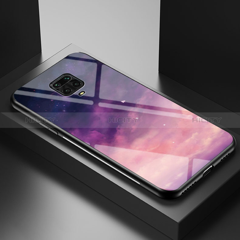 Funda Bumper Silicona Gel Espejo Patron de Moda Carcasa LS1 para Xiaomi Redmi Note 9 Pro Morado