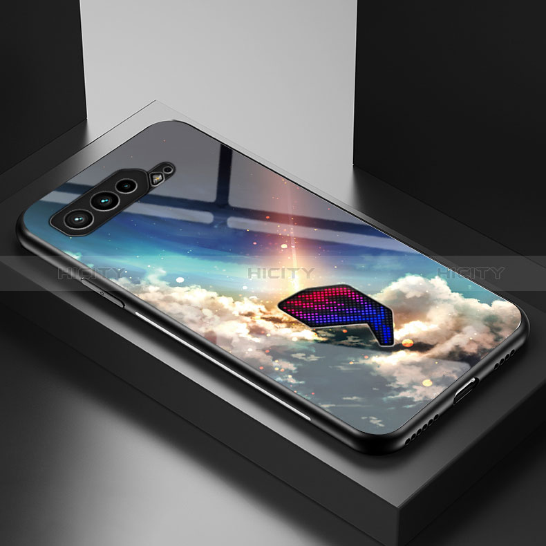 Funda Bumper Silicona Gel Espejo Patron de Moda Carcasa LS2 para Asus ROG Phone 5s Multicolor