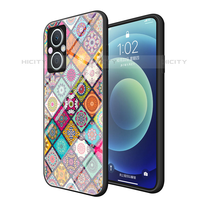 Funda Bumper Silicona Gel Espejo Patron de Moda Carcasa LS2 para Oppo Reno7 Lite 5G