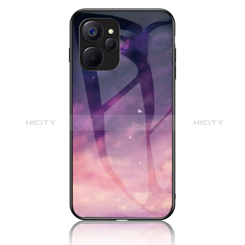 Funda Bumper Silicona Gel Espejo Patron de Moda Carcasa LS2 para Realme 10 5G Morado