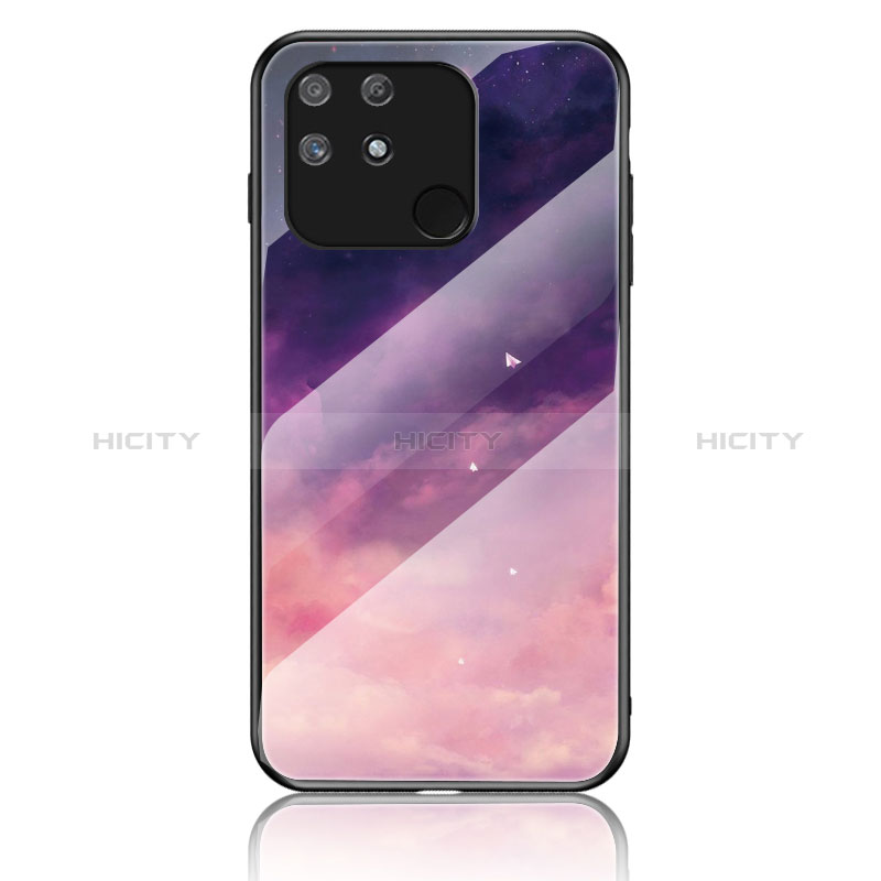 Funda Bumper Silicona Gel Espejo Patron de Moda Carcasa LS2 para Realme Narzo 50A Morado