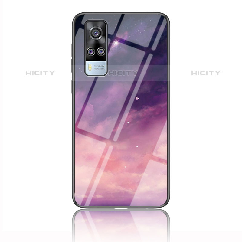 Funda Bumper Silicona Gel Espejo Patron de Moda Carcasa LS2 para Vivo Y51A Morado