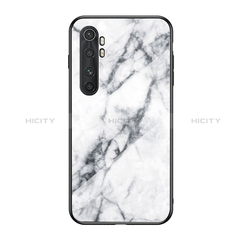 Funda Bumper Silicona Gel Espejo Patron de Moda Carcasa LS2 para Xiaomi Mi Note 10 Lite Blanco