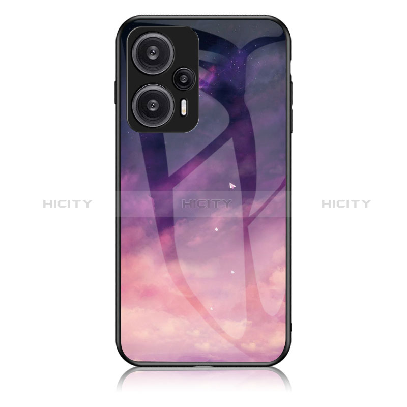 Funda Bumper Silicona Gel Espejo Patron de Moda Carcasa LS2 para Xiaomi Poco F5 5G Morado