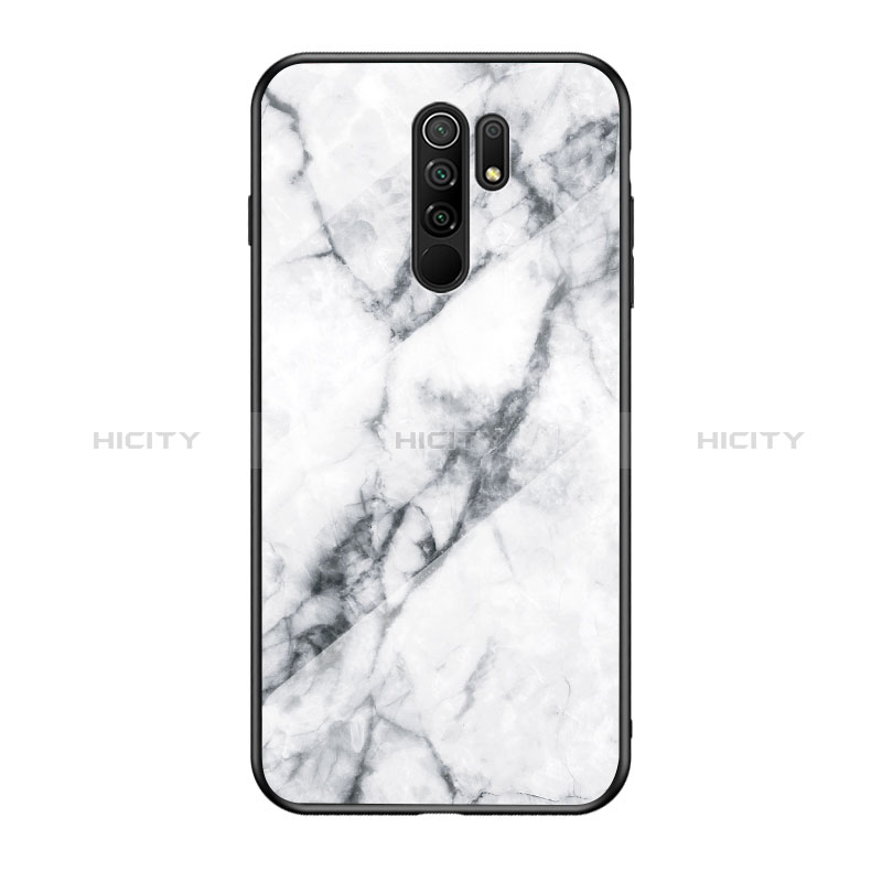 Funda Bumper Silicona Gel Espejo Patron de Moda Carcasa LS2 para Xiaomi Redmi 9 Blanco