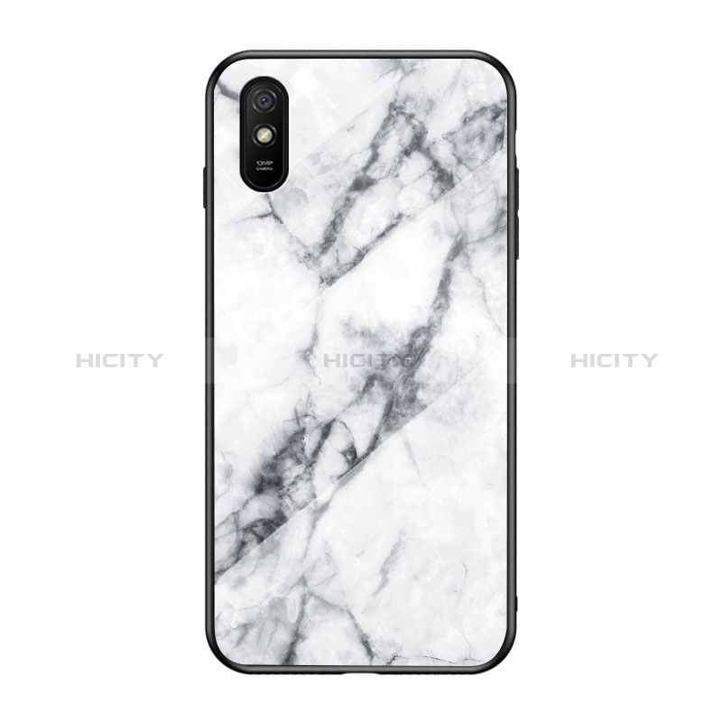 Funda Bumper Silicona Gel Espejo Patron de Moda Carcasa LS2 para Xiaomi Redmi 9A Blanco