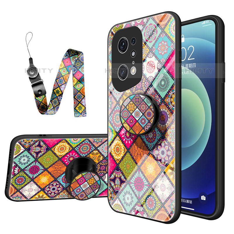 Funda Bumper Silicona Gel Espejo Patron de Moda Carcasa LS3 para Oppo Find X5 Pro 5G Multicolor