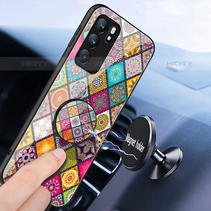 Funda Bumper Silicona Gel Espejo Patron de Moda Carcasa LS3 para Oppo Reno6 5G