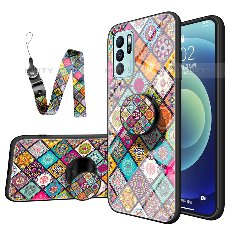 Funda Bumper Silicona Gel Espejo Patron de Moda Carcasa LS3 para Oppo Reno6 Z 5G