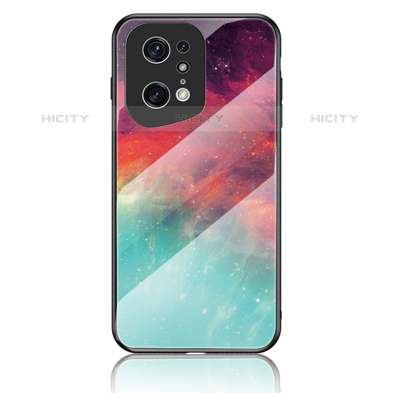 Funda Bumper Silicona Gel Espejo Patron de Moda Carcasa LS4 para Oppo Find X5 Pro 5G