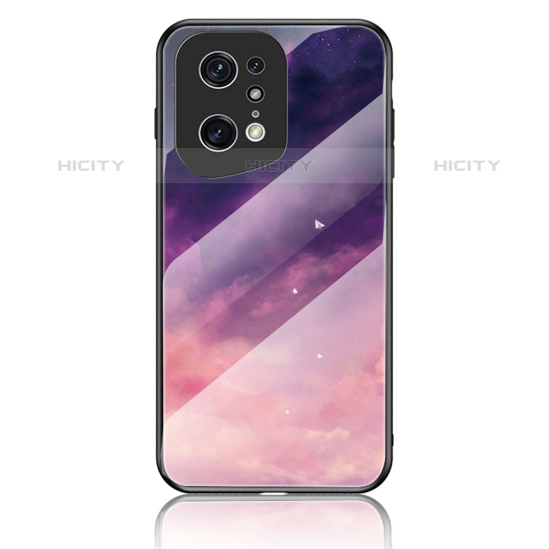 Funda Bumper Silicona Gel Espejo Patron de Moda Carcasa LS4 para Oppo Find X5 Pro 5G