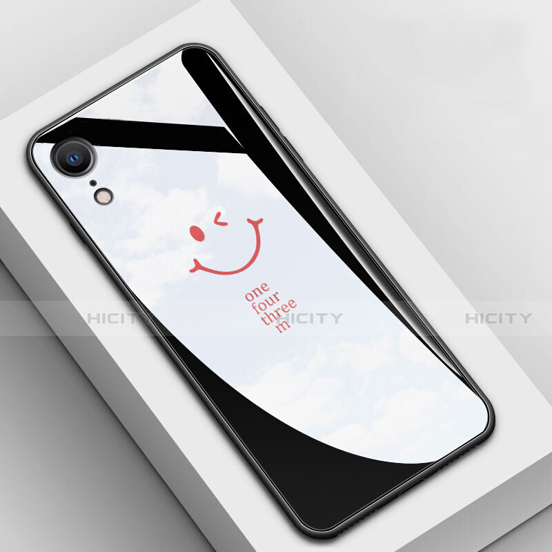 Funda Bumper Silicona Gel Espejo Patron de Moda Carcasa para Apple iPhone XR Negro