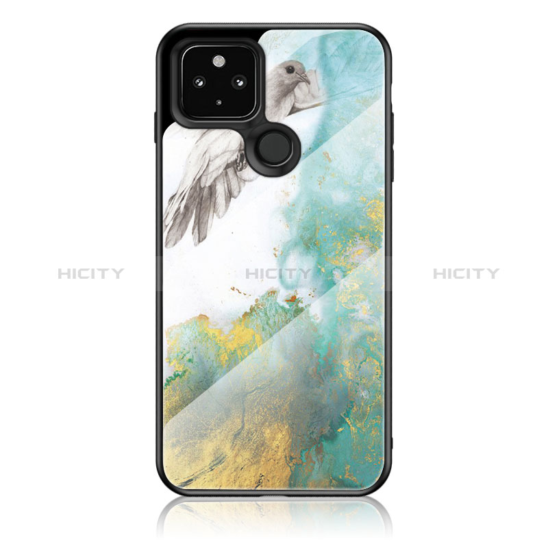 Funda Bumper Silicona Gel Espejo Patron de Moda Carcasa para Google Pixel 5 Verde