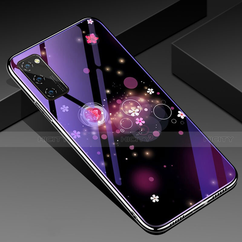 Funda Bumper Silicona Gel Espejo Patron de Moda Carcasa para Huawei Honor V30 5G Morado