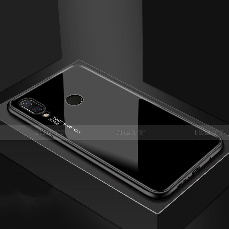 Funda Bumper Silicona Gel Espejo Patron de Moda Carcasa para Huawei P Smart+ Plus Negro