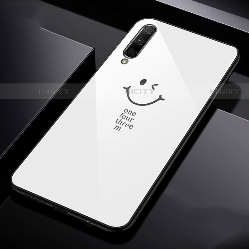Funda Bumper Silicona Gel Espejo Patron de Moda Carcasa para Huawei P Smart Pro (2019) Blanco