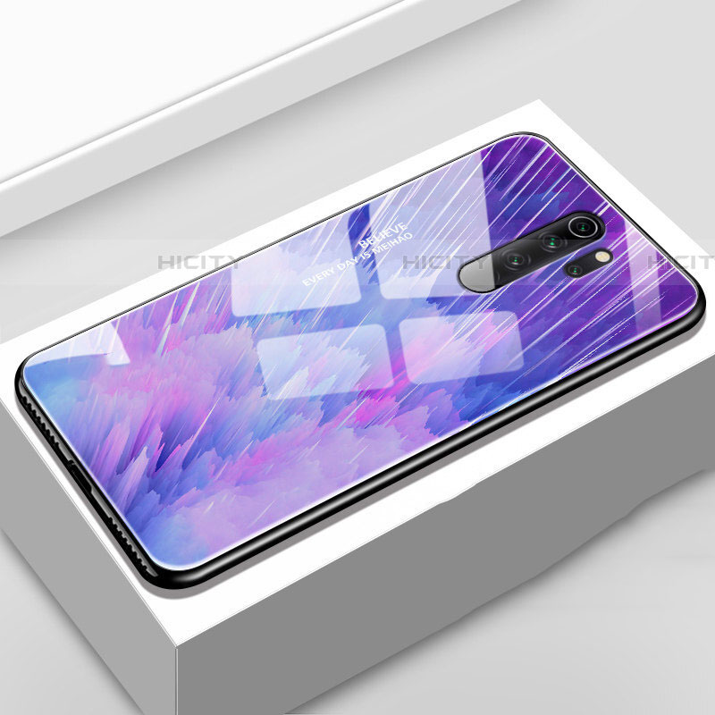 Funda Bumper Silicona Gel Espejo Patron de Moda Carcasa para Oppo A11 Morado