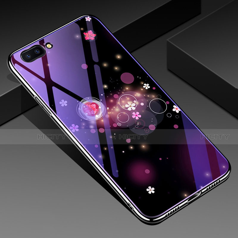 Funda Bumper Silicona Gel Espejo Patron de Moda Carcasa para Oppo A12e Morado