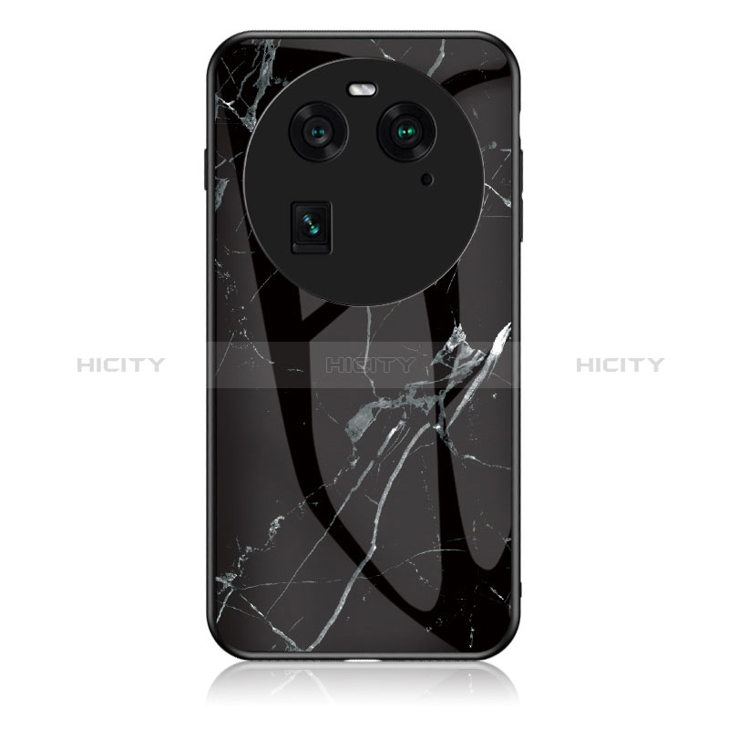 Funda Bumper Silicona Gel Espejo Patron de Moda Carcasa para Oppo Find X6 5G Negro