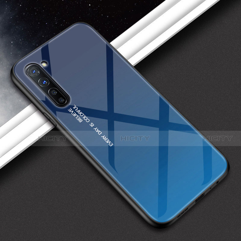 Funda Bumper Silicona Gel Espejo Patron de Moda Carcasa para Oppo K7 5G Azul