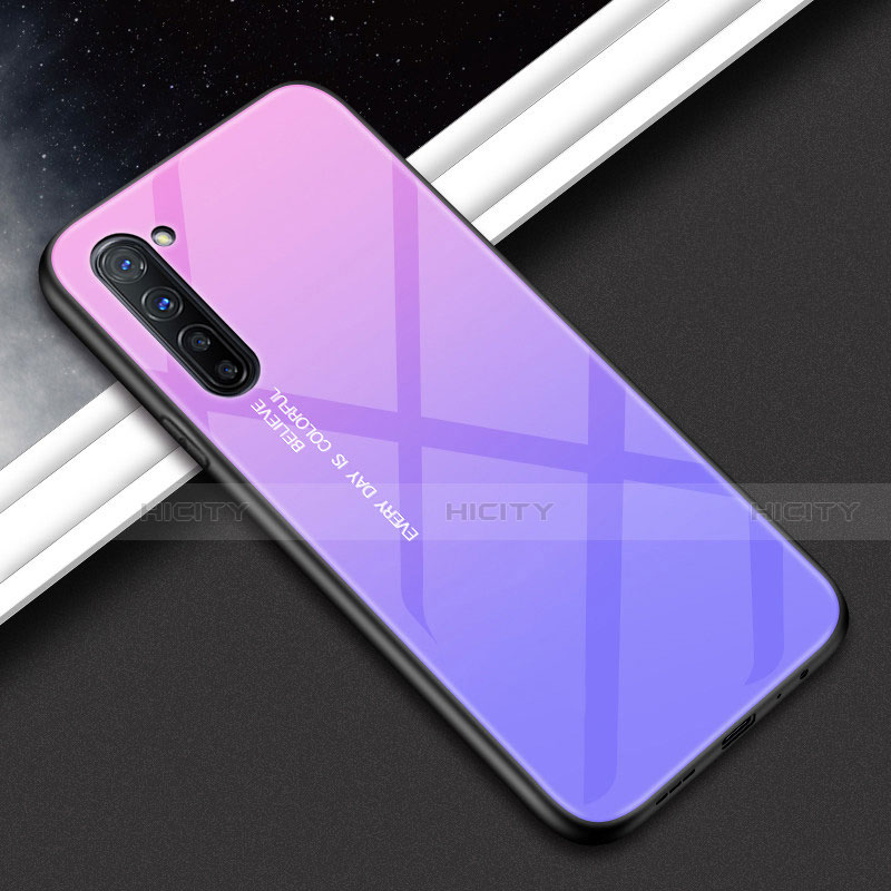 Funda Bumper Silicona Gel Espejo Patron de Moda Carcasa para Oppo K7 5G Morado