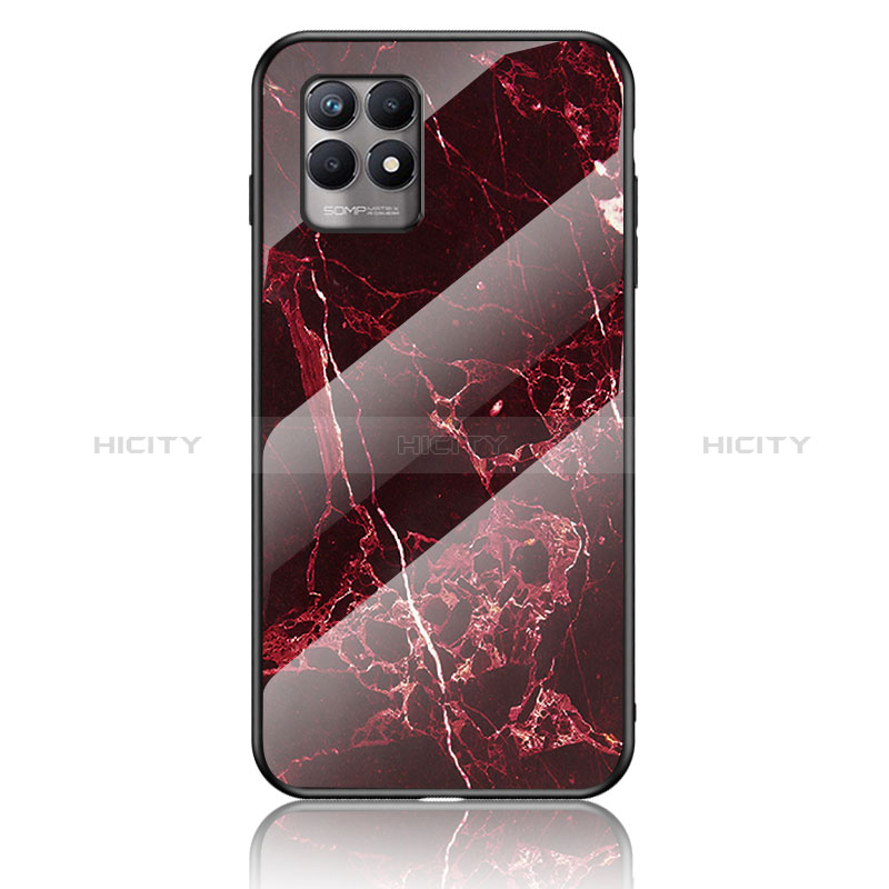 Funda Bumper Silicona Gel Espejo Patron de Moda Carcasa para Realme Narzo 50 4G Rojo