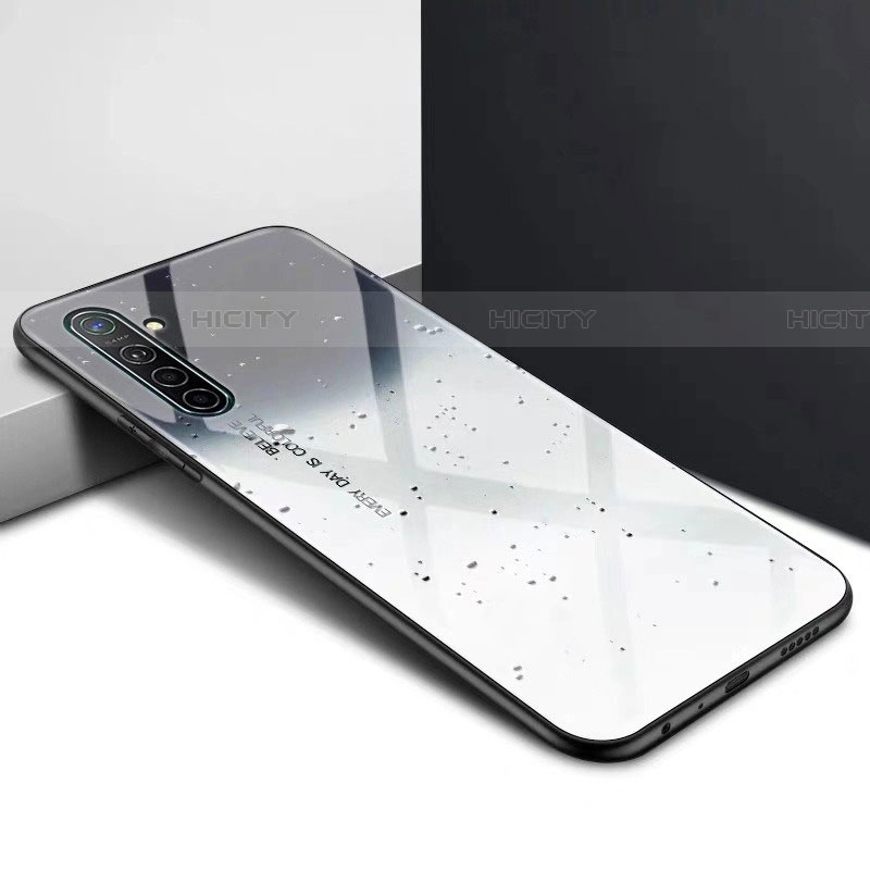 Funda Bumper Silicona Gel Espejo Patron de Moda Carcasa para Realme XT Gris