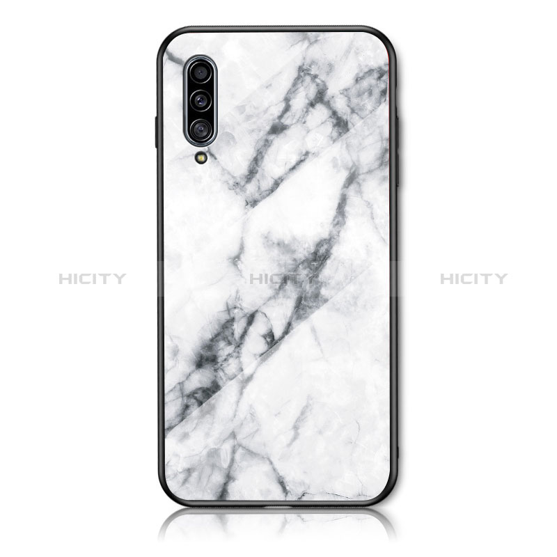 Funda Bumper Silicona Gel Espejo Patron de Moda Carcasa para Samsung Galaxy A50 Blanco