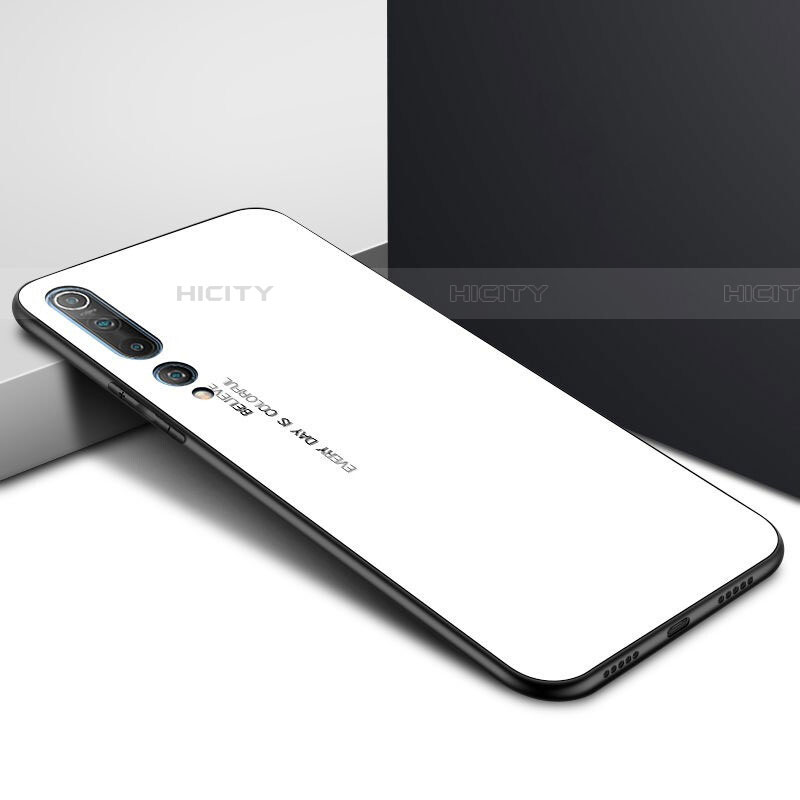 Funda Bumper Silicona Gel Espejo Patron de Moda Carcasa para Xiaomi Mi 10 Blanco