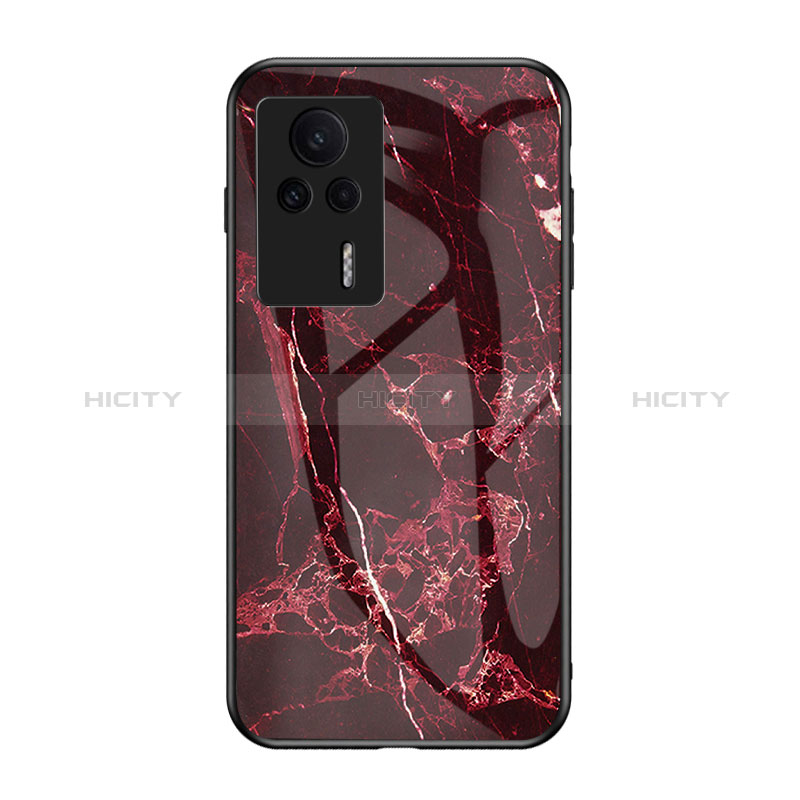 Funda Bumper Silicona Gel Espejo Patron de Moda Carcasa para Xiaomi Redmi K60E 5G Rojo