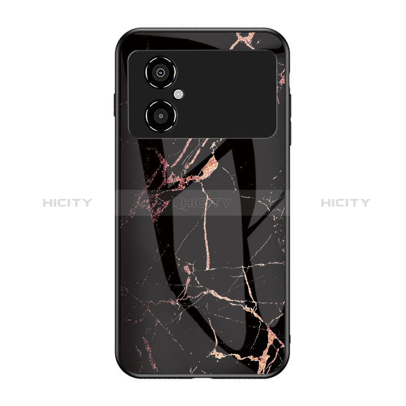 Funda Bumper Silicona Gel Espejo Patron de Moda Carcasa para Xiaomi Redmi Note 11R 5G Oro y Negro