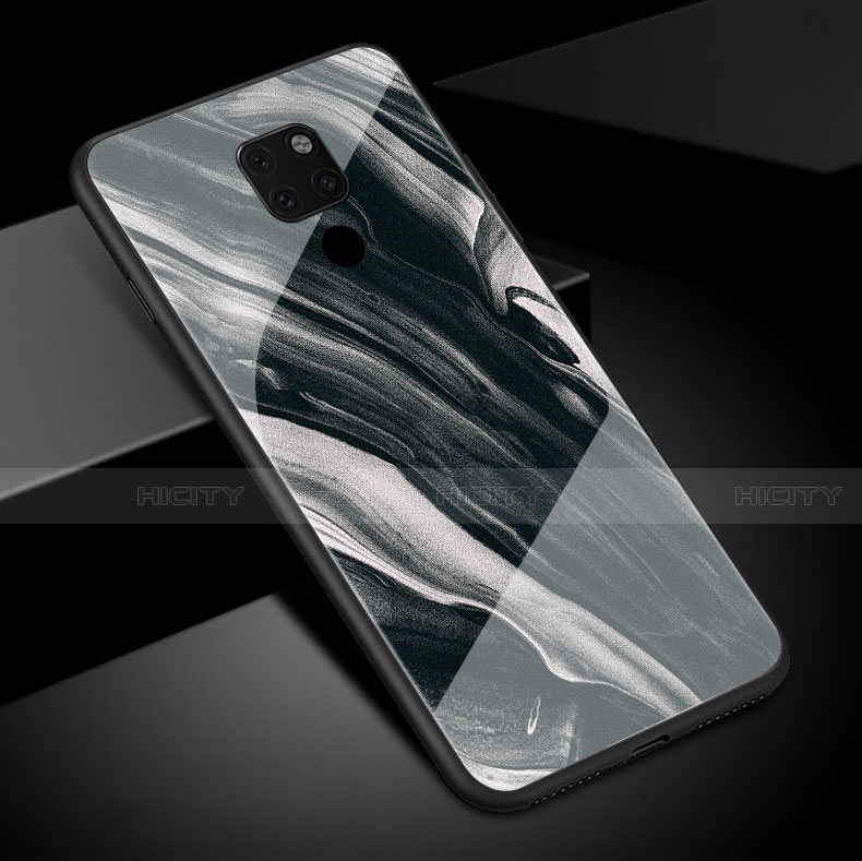 Funda Bumper Silicona Gel Espejo Patron de Moda Carcasa S01 para Huawei Mate 20 Negro