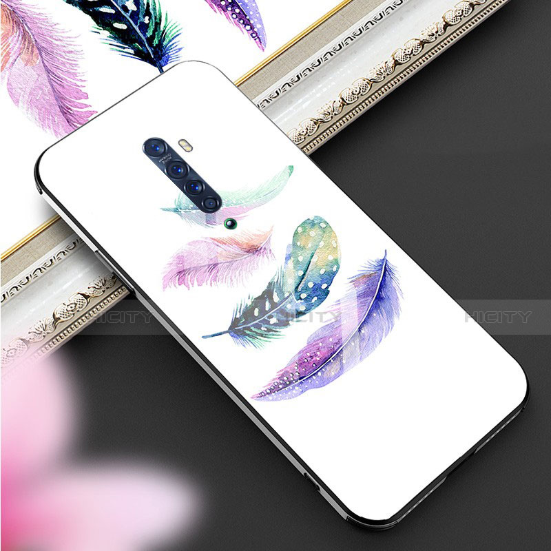 Funda Bumper Silicona Gel Espejo Patron de Moda Carcasa S01 para Oppo Reno2