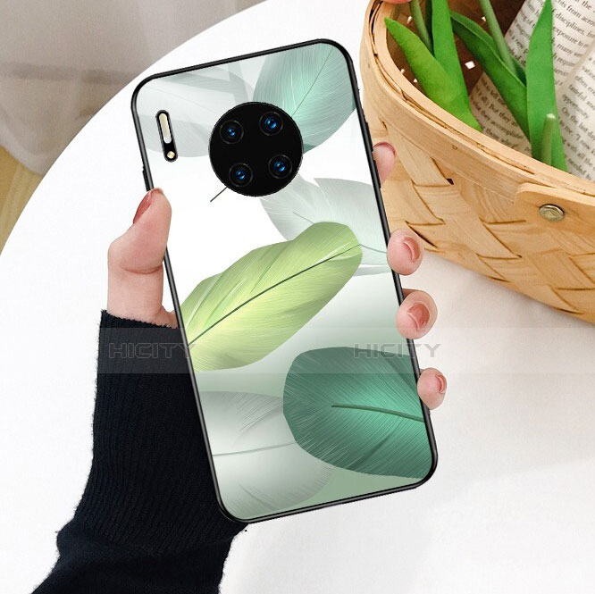 Funda Bumper Silicona Gel Espejo Patron de Moda Carcasa S02 para Huawei Mate 30 Pro Verde