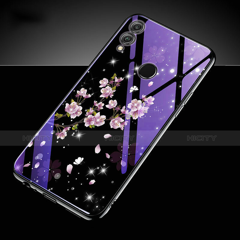 Funda Bumper Silicona Gel Espejo Patron de Moda Carcasa S04 para Huawei Honor 10 Lite Morado