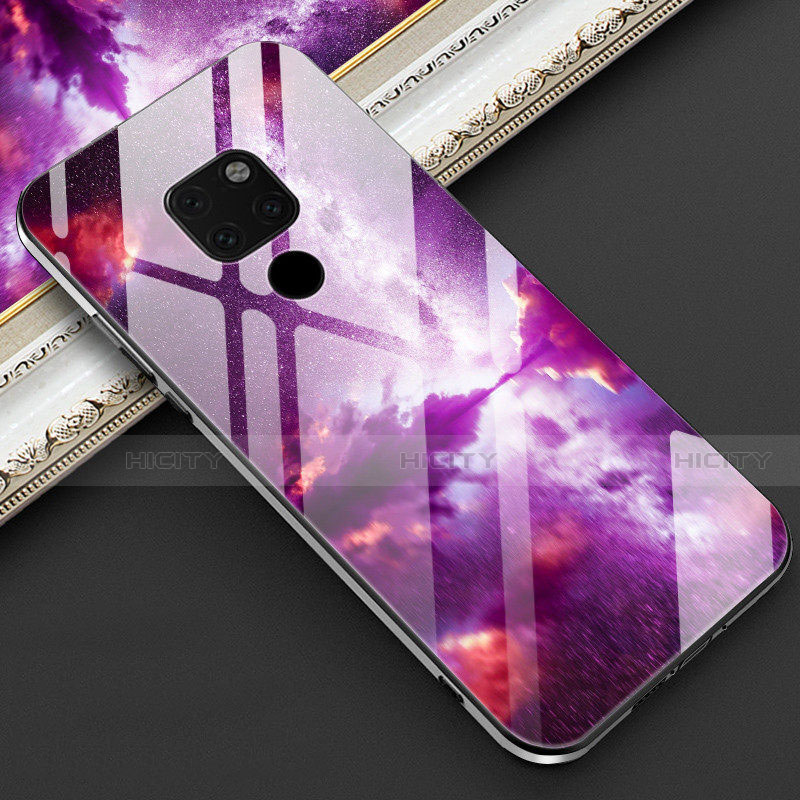 Funda Bumper Silicona Gel Espejo Patron de Moda Carcasa Z01 para Huawei Mate 20 Morado