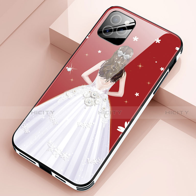 Funda Bumper Silicona Gel Espejo Vestido de Novia Carcasa para Apple iPhone 12 Pro Max Blanco