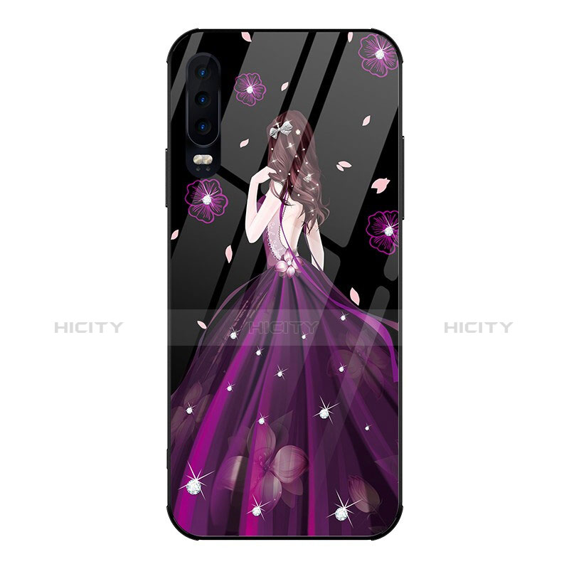 Funda Bumper Silicona Gel Espejo Vestido de Novia Carcasa para Huawei P30 Morado