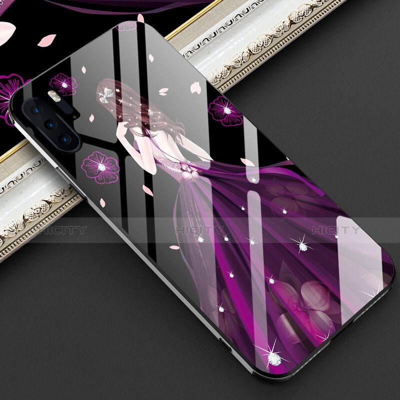 Funda Bumper Silicona Gel Espejo Vestido de Novia Carcasa para Huawei P30 Pro Morado