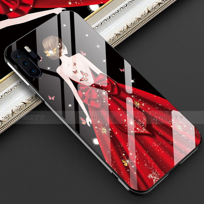 Funda Bumper Silicona Gel Espejo Vestido de Novia Carcasa para Huawei P30 Pro New Edition Rojo