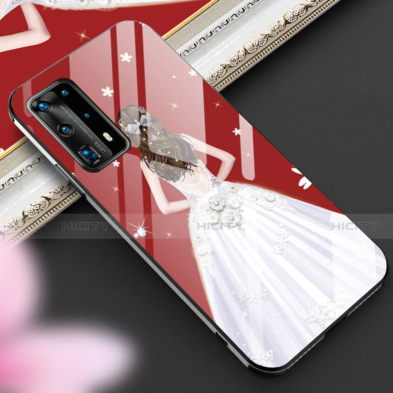 Funda Bumper Silicona Gel Espejo Vestido de Novia Carcasa para Huawei P40 Pro+ Plus