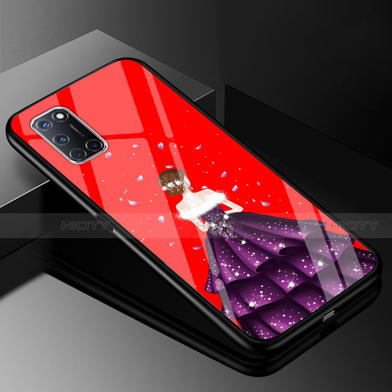 Funda Bumper Silicona Gel Espejo Vestido de Novia Carcasa para Oppo A72 Morado