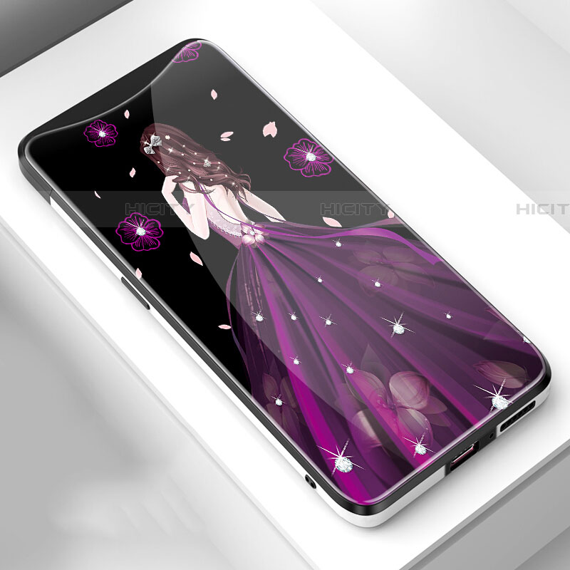 Funda Bumper Silicona Gel Espejo Vestido de Novia Carcasa para Oppo Find X Super Flash Edition Morado