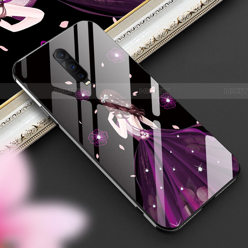 Funda Bumper Silicona Gel Espejo Vestido de Novia Carcasa para Oppo RX17 Pro Morado