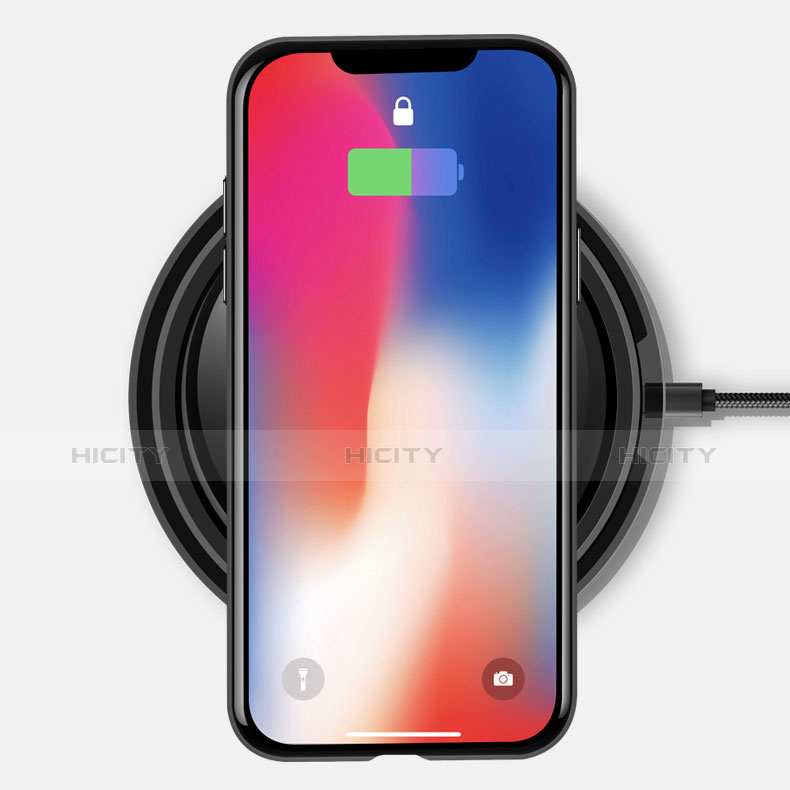 Funda Bumper Silicona Transparente Espejo 360 Grados C02 para Apple iPhone X Negro