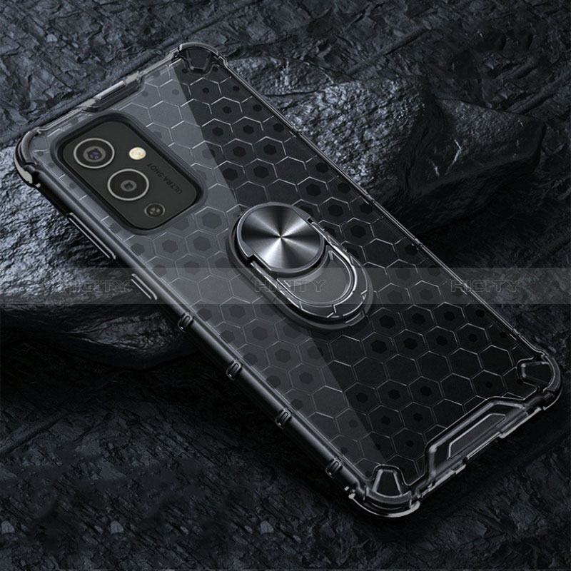 Funda Bumper Silicona Transparente Espejo 360 Grados con Magnetico Anillo de dedo Soporte AM1 para OnePlus 9 5G